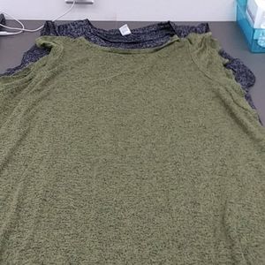2 Old Navy Luxe XL Flutter Sleeve Tunic OliveBlack